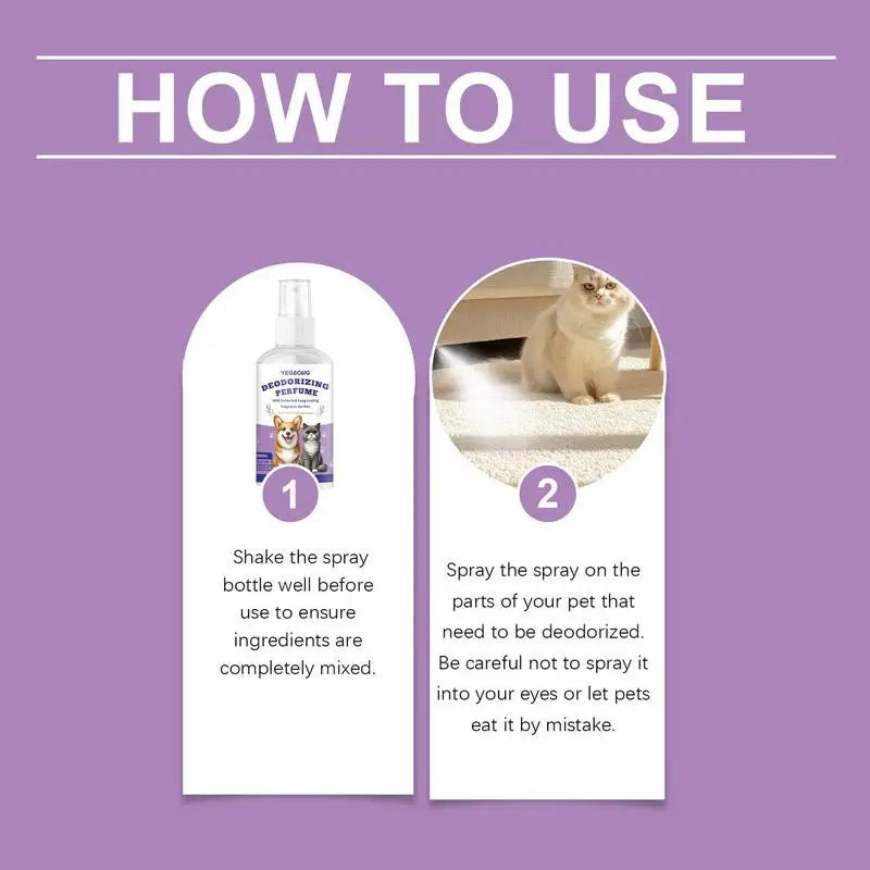 Pet Odor Eliminator Spray – Dog & Cat Deodorizer for Urine, Sofas, Carpets, Curtains, and Car – Long-Lasting Fresh Scent, Portable 50ml Pet Deodorant Spray