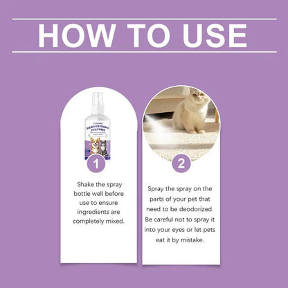 Pet Odor Eliminator Spray – Dog & Cat Deodorizer for Urine, Sofas, Carpets, Curtains, and Car – Long-Lasting Fresh Scent, Portable 50ml Pet Deodorant Spray