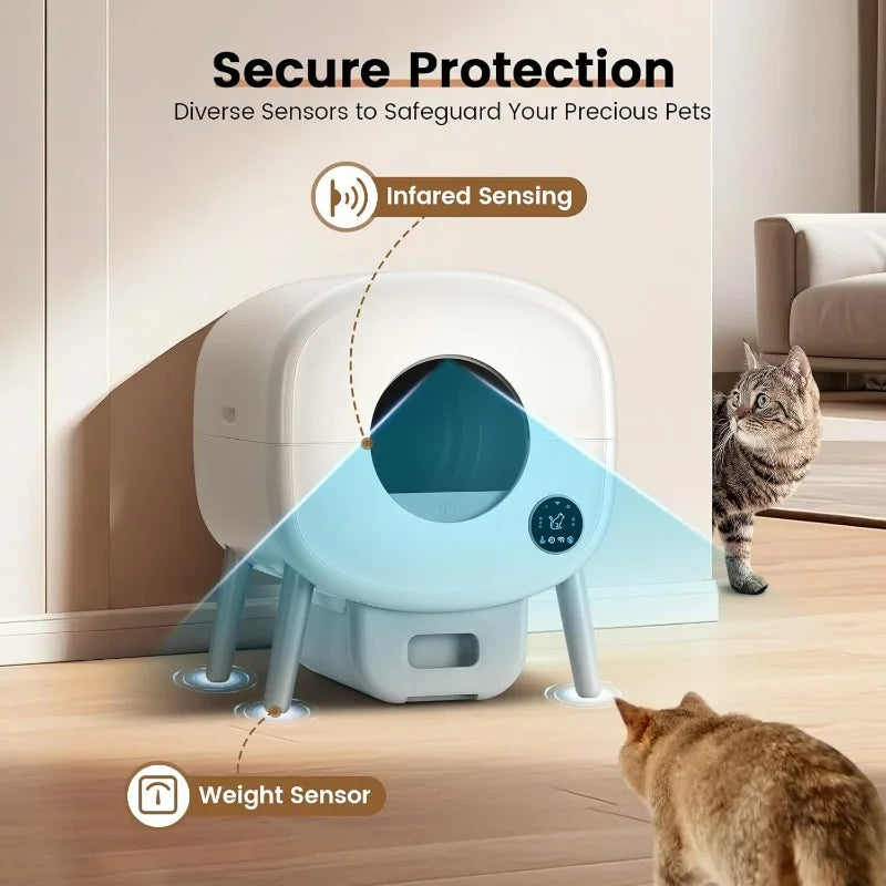 Extra Large Automatic Self-Cleaning Cat Litter Box – Smart App Control, Odor-Free, Multi-Cat Friendly