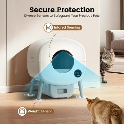 Extra Large Automatic Self-Cleaning Cat Litter Box – Smart App Control, Odor-Free, Multi-Cat Friendly