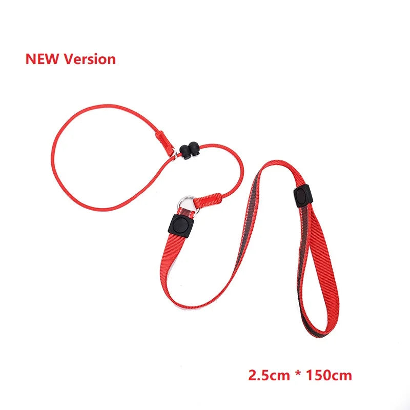 Dog Training Choke Rope Leash – 2-in-1 Slip Lead & Collar, 150cm P-Shape Control Leash for Small to Large Dogs