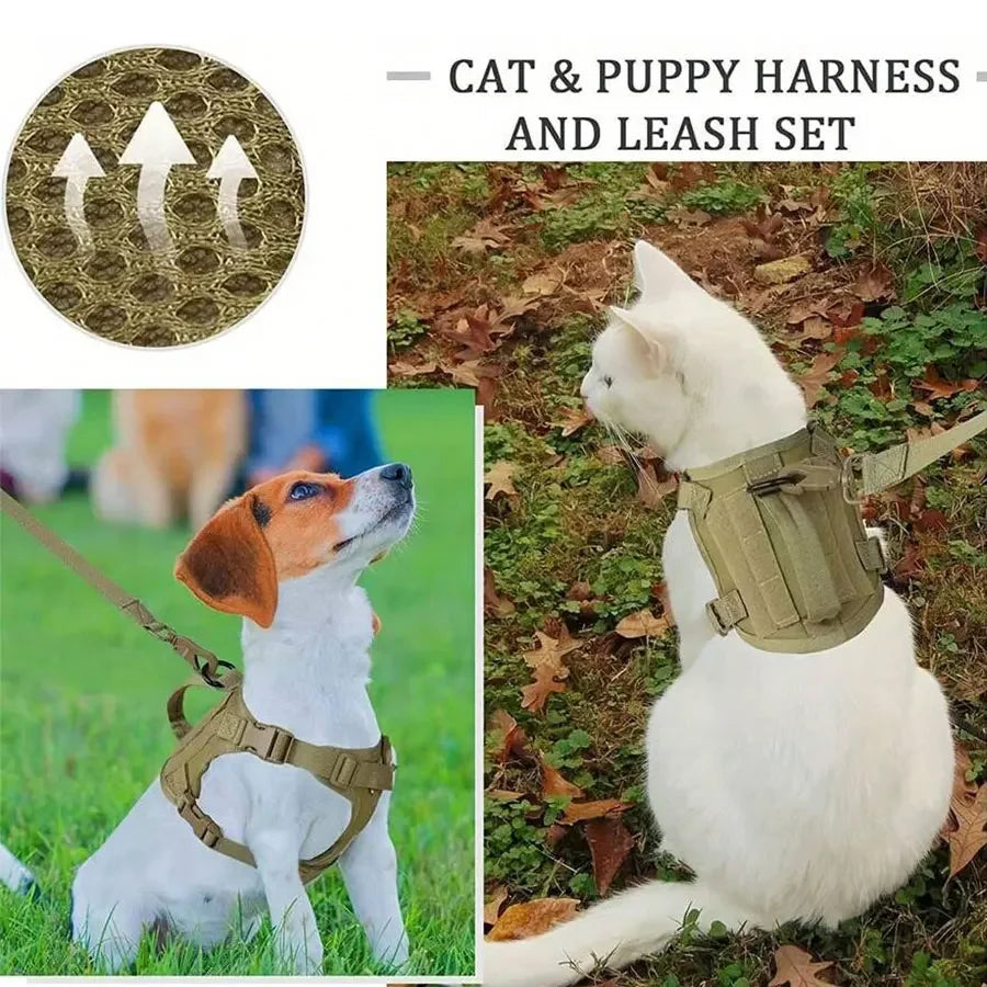 Outdoor Waterproof Cat Vest – Adjustable Harness for Walking Cats