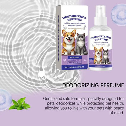 Pet Odor Eliminator Spray – Dog & Cat Deodorizer for Urine, Sofas, Carpets, Curtains, and Car – Long-Lasting Fresh Scent, Portable 50ml Pet Deodorant Spray