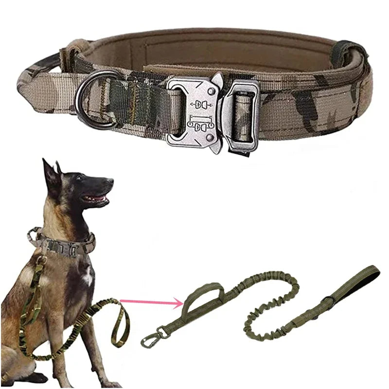 Durable Tactical Dog Collar & Leash Set – For Medium & Large Dogs