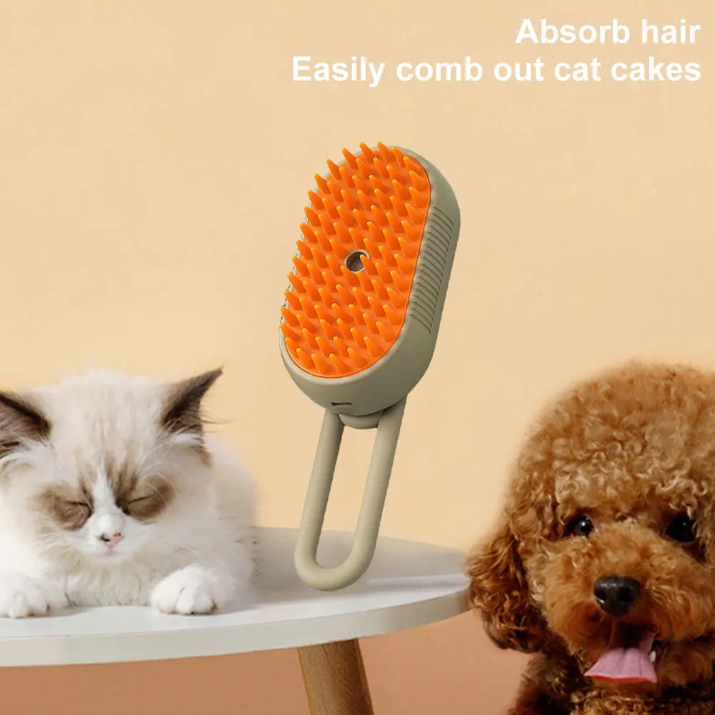 3 in 1 Cat Steam Brush – Grooming, Cleaning, and Hair Removal Made Easy