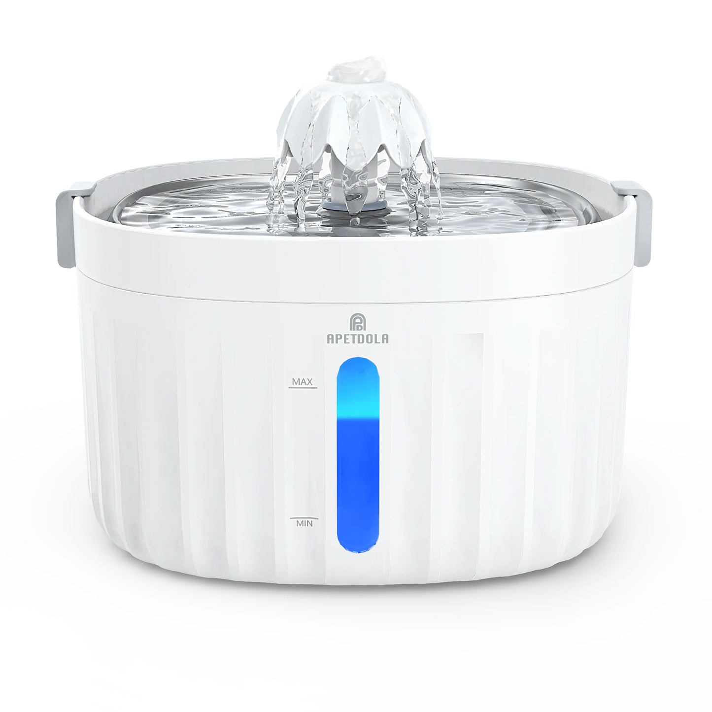 APETDOLA Automatic Cat Water Fountain – 2.1L Smart Pet Water Dispenser with Stainless Steel Tray, 6-Level Filtration, Ultra Quiet for Cats and Dogs