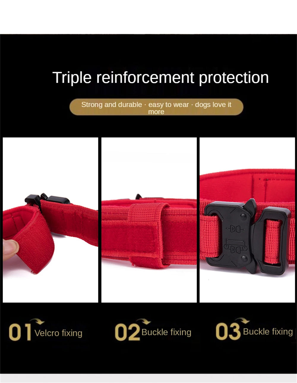 Durable Tactical Dog Collar & Leash Set – For Medium & Large Dogs
