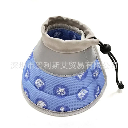 Adjustable Cat Cone Collar – Soft, Breathable, Anti-Bite Protective Recovery Neck Ring for Cats & Small Dogs