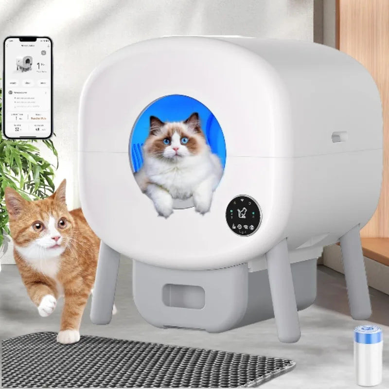 Extra Large Automatic Self-Cleaning Cat Litter Box – Smart App Control, Odor-Free, Multi-Cat Friendly