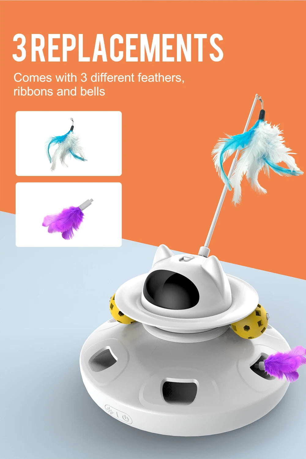4-in-1 Smart Cat Toy Set – Automatic Feather, Laser, Ball & Wand Interactive Toy