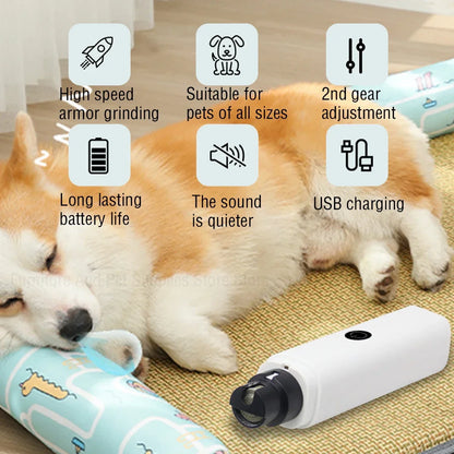Dog Nail Clippers for Dog Nail Grinders Rechargeable USB Charging LED Light Pet Quiet Cat Paws Nail Grooming Supplies