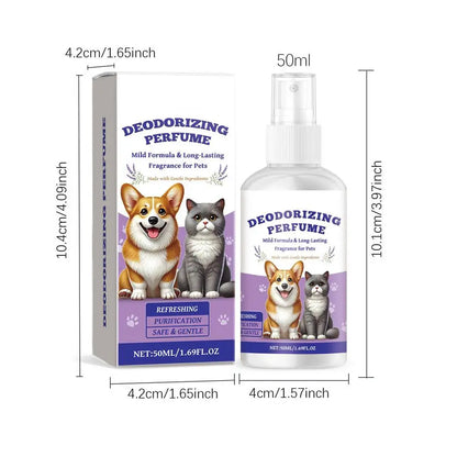 Pet Odor Eliminator Spray – Dog & Cat Deodorizer for Urine, Sofas, Carpets, Curtains, and Car – Long-Lasting Fresh Scent, Portable 50ml Pet Deodorant Spray