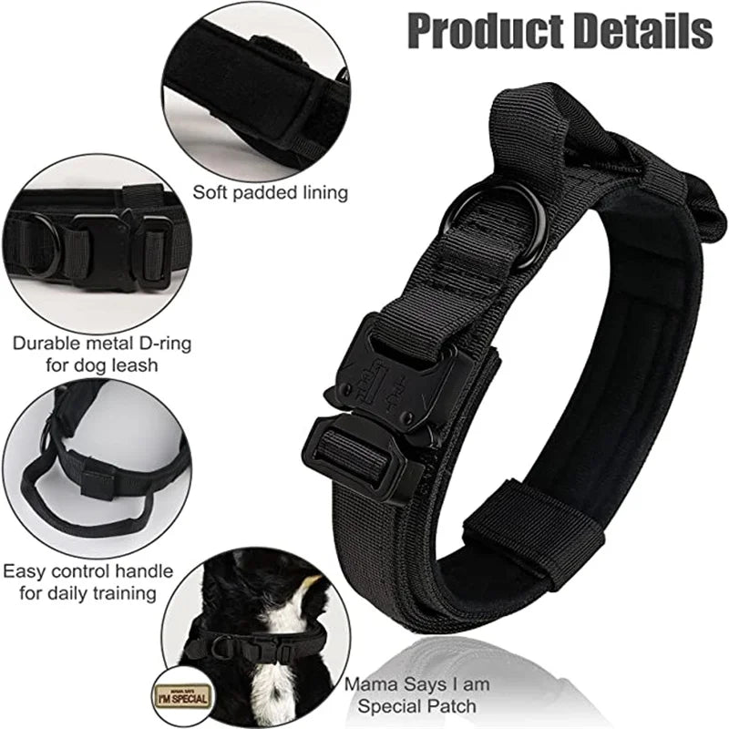 Durable Tactical Dog Collar & Leash Set – For Medium & Large Dogs