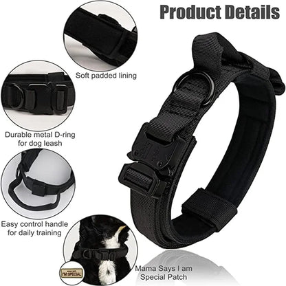 Durable Tactical Dog Collar & Leash Set – For Medium & Large Dogs