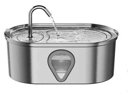 3.5L Large Capacity Stainless Steel Pet Water Fountain – Automatic Cat Water Dispenser with LED Light