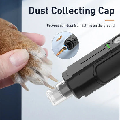 P3 Electric Pet Nail Grinder – Rechargeable Nail Clipper with 2 LED Lights for Dogs & Cats
