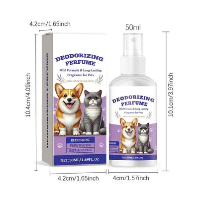 Pet Odor Eliminator Spray – Dog & Cat Deodorizer for Urine, Sofas, Carpets, Curtains, and Car – Long-Lasting Fresh Scent, Portable 50ml Pet Deodorant Spray
