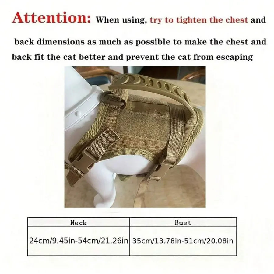 Outdoor Waterproof Cat Vest – Adjustable Harness for Walking Cats
