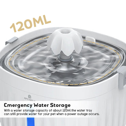 APETDOLA Automatic Cat Water Fountain – 2.1L Smart Pet Water Dispenser with Stainless Steel Tray, 6-Level Filtration, Ultra Quiet for Cats and Dogs