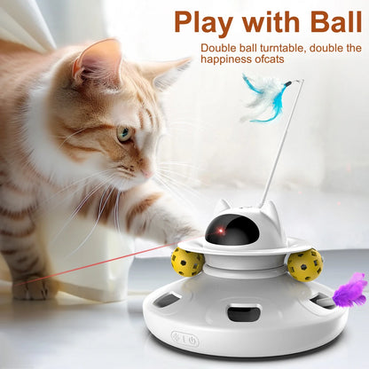 4-in-1 Smart Cat Toy Set – Automatic Feather, Laser, Ball & Wand Interactive Toy