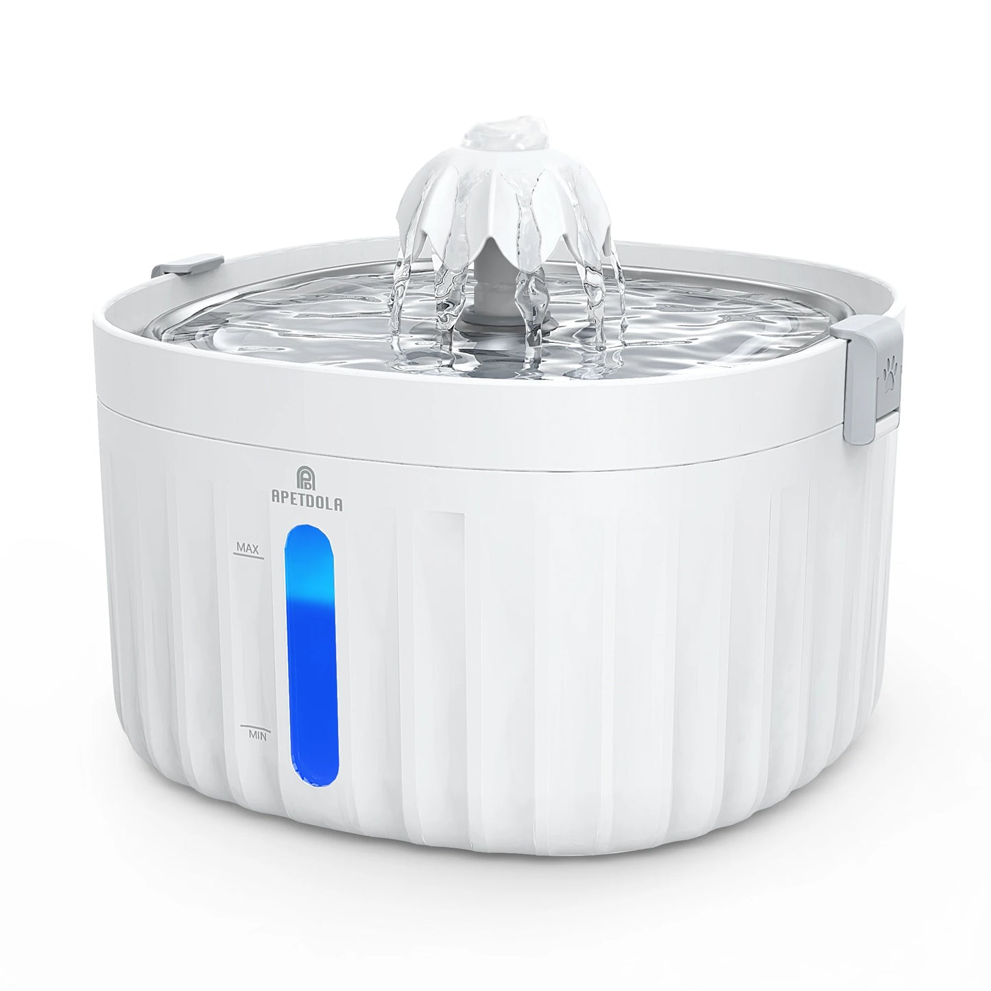 APETDOLA Automatic Cat Water Fountain – 2.1L Smart Pet Water Dispenser with Stainless Steel Tray, 6-Level Filtration, Ultra Quiet for Cats and Dogs
