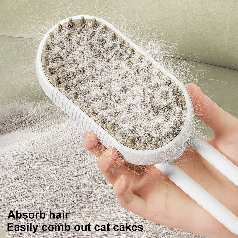 3 in 1 Cat Steam Brush – Grooming, Cleaning, and Hair Removal Made Easy