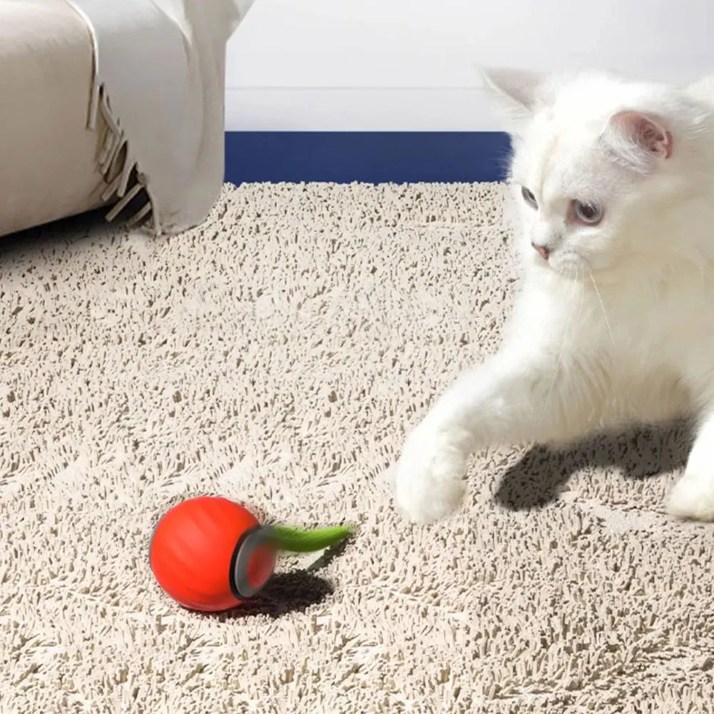 Automatic Moving Cat Toy Ball – USB Rechargeable Interactive Smart Ball with Speedy Tail