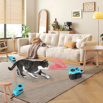 Interactive Cat Treadmill Feather Toy – Adjustable Speed Mouse Hunting Exercise Wheel