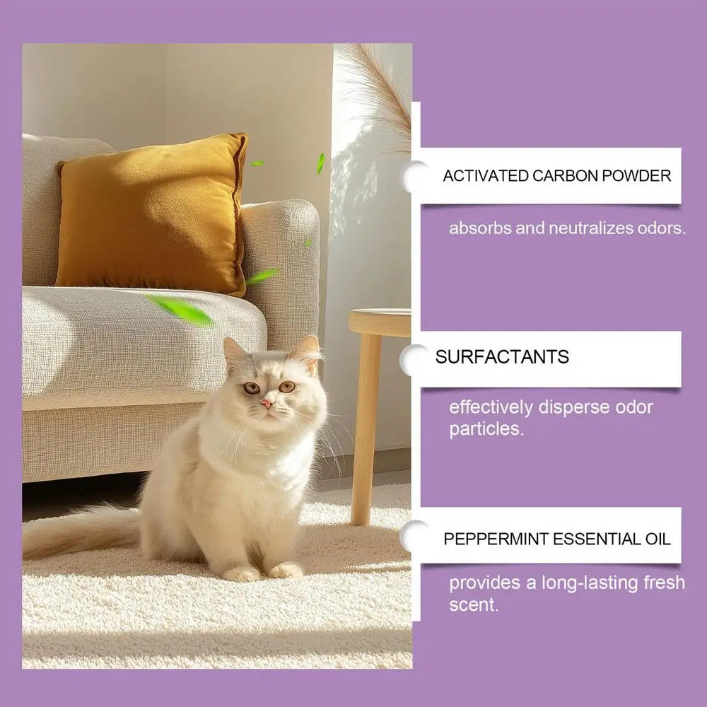 Pet Odor Eliminator Spray – Dog & Cat Deodorizer for Urine, Sofas, Carpets, Curtains, and Car – Long-Lasting Fresh Scent, Portable 50ml Pet Deodorant Spray