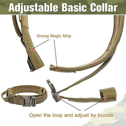 Durable Tactical Dog Collar & Leash Set – For Medium & Large Dogs