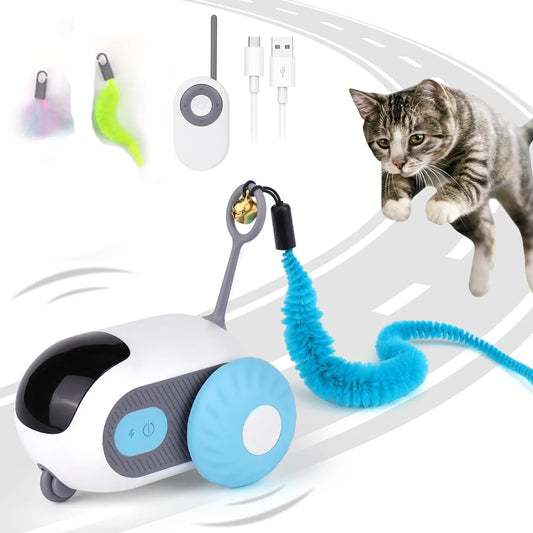 Smart Cat Toy Car – Automatic Moving & Remote-Controlled Interactive Toy for Cats
