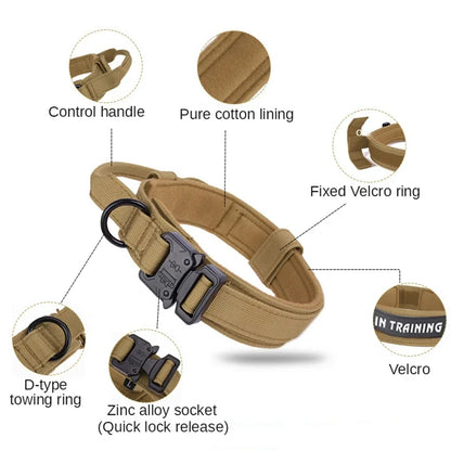 Durable Tactical Dog Collar & Leash Set – For Medium & Large Dogs