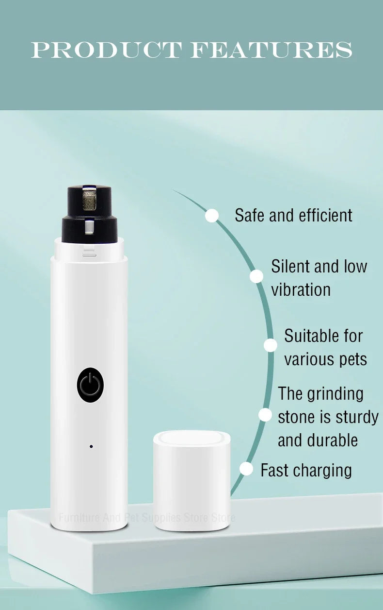 Dog Nail Clippers for Dog Nail Grinders Rechargeable USB Charging LED Light Pet Quiet Cat Paws Nail Grooming Supplies