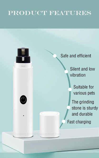 Dog Nail Clippers for Dog Nail Grinders Rechargeable USB Charging LED Light Pet Quiet Cat Paws Nail Grooming Supplies